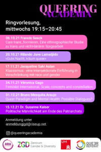 Ringvorlesung "Jenseits der Geschlechtergrenzen"