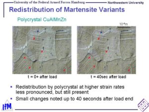 Redistribution of Martensite Variants