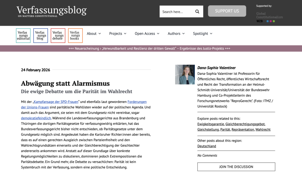 Das Bild zeigt einen Screenshot des Blogeintrages. 