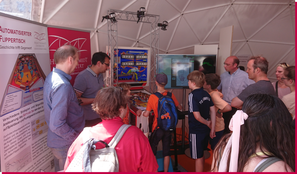 The pinball machine in an exhibition