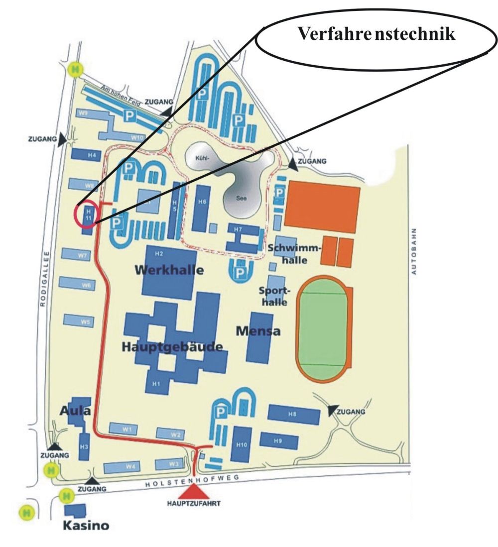 Lageplan der Universität