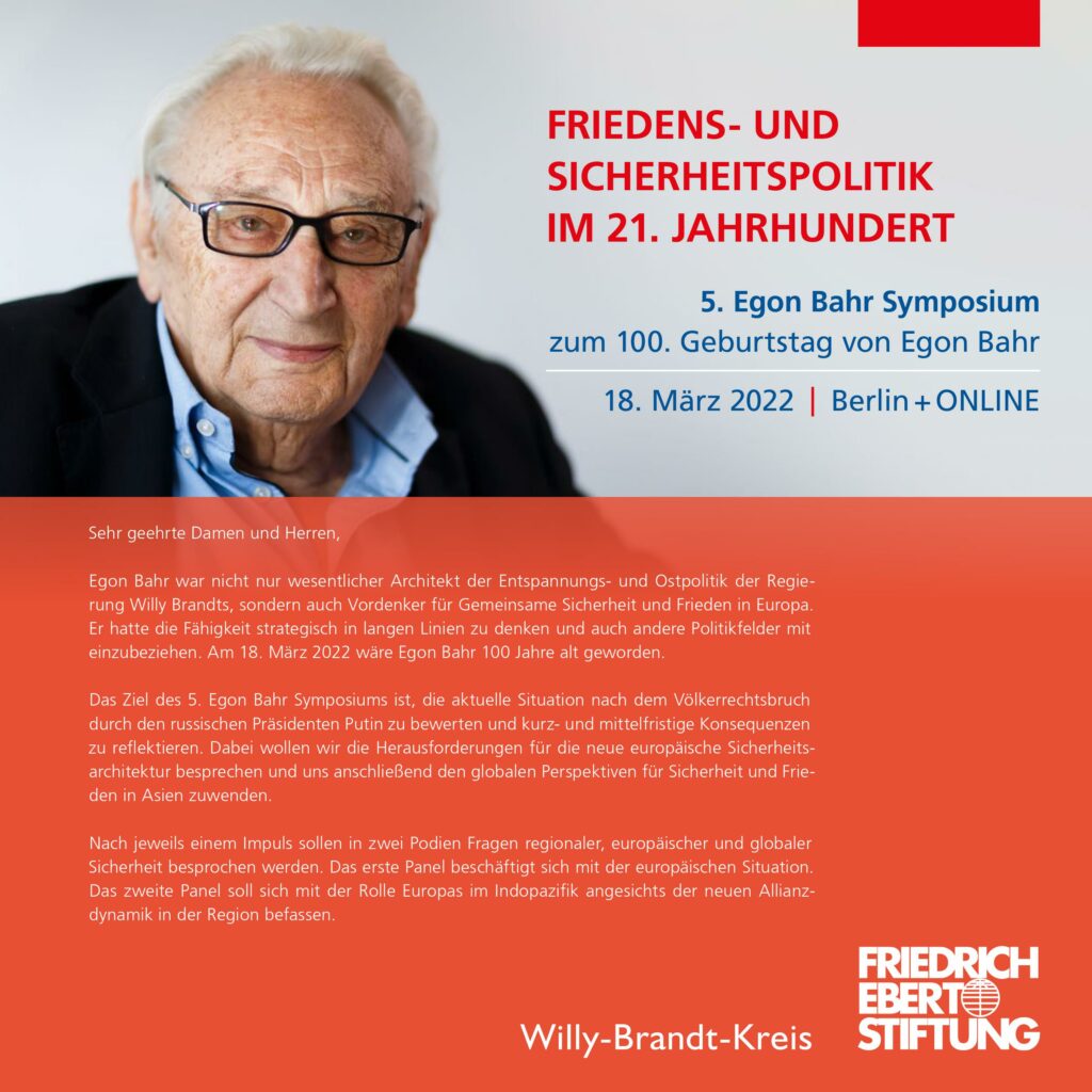 Symposium zum 100. Geburtstag von Egon Bah