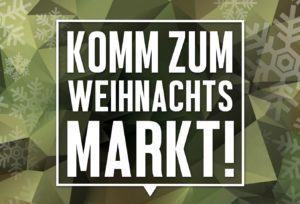 Textfeld Komm zum Weihnachtsmarkt