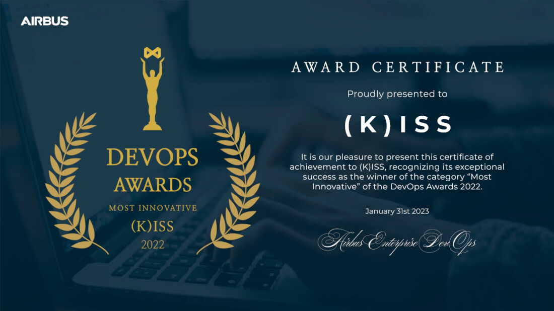 KISS Award Certificate