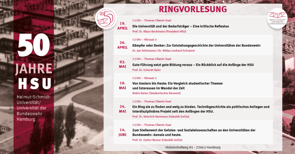 Plakat Ringvorlesung "50 Jahre HSU"