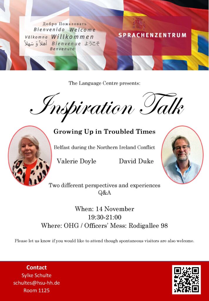 Inspiration Talk: Growing Up in Troubled Times, Belfast during the Northern Ireland Conflict