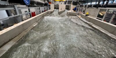 Ein skalierter Modellversuch im Wasserbaulabor bildet als gegenständliches Modell die relevanten Strömungsparameter ab und ermöglicht unter Verwendung des sogenannten Froude’schen Modellgesetzes eine Übertragung der im Labor erzielten Ergebnisse auf den Prototypmaßstab.